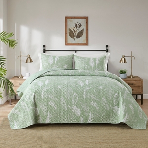 Moda Impreso Microfibra Poliéster Quitted 3PCs Colcha conjuntos Bedcoverlets - Product Image 1