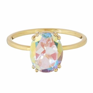 Кольцо мистического топаза овальной формы розовое кольцо мистического топаза анатометальное мистическое топаз - Product Image 5