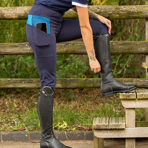 Legging de equitación elástico azul con pantalones de malla Cómodo mallas para montar a caballo - Product Image 1