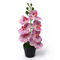Orchidée papillon artificielle à 7 têtes, bonsaï, fausse Phalaenopsis en pot, ornement
