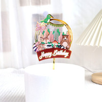 Farbig Bedruckte Acryl-Kucheneinlage - Happy Baking Kuchendekoration-Set Geburtstagstorten-Topper