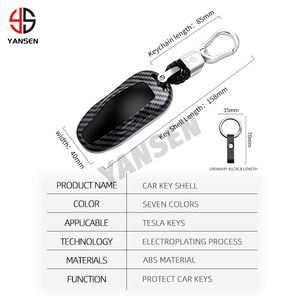 Porte-clés de voiture en fibre de carbone ABS, étui pour porte-clés de <span class=keywords><strong>Tesla</strong></span> <span class=keywords><strong>Model</strong></span> <span class=keywords><strong>3</strong></span> S, accessoires - Product Image 6