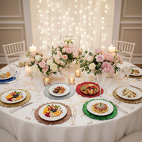 Assiettes de présentation en plastique réutilisables de 13 pouces, argent et or, pour mariage, événement, fête, décoration de table, vente en gros
