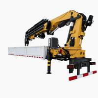 Grue de camion pliante à flèche articulée de 28 tonnes, 8 sections, portée de 20,8 m avec treuil et télécommande, pour levage lourd