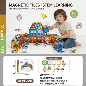 Ensemble <span class=keywords><strong>de</strong></span> tuiles magnétiques DIY 7,5 cm Océan, Dinosaure, Animal, Train et Avion – Blocs <span class=keywords><strong>de</strong></span> <span class=keywords><strong>construction</strong></span> éducatifs STEM – Cadeau pour enfants - Product Image 5