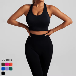 Comodo Completo Yoga a Vita Alta Traspirante per <span class=keywords><strong>Donna</strong></span>, Abbigliamento Attivo Aderente Modellante, Set 2 Pezzi - Product Image 6