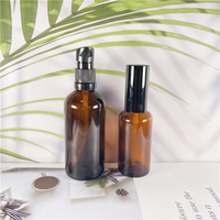 Flacons compte-gouttes d'huile essentielle en verre ambré de 50ml 100ml avec couvercle