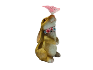 Personnalisable 3D Animal Lapin Éclairage Solaire Jardin Décoration Résine Artisanat pour Extérieur Maison Art Papillon Fait Main Lapin - Product Image 5