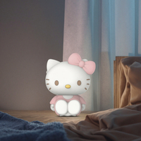 Vente en gros Hello Kitty 3D Anime LED Veilleuse Protection des yeux Lampe de chevet avec matériau en silicone pour décoration de chambre d'étudiant pour enfants