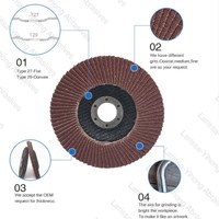Disque à lamelles en oxyde d'aluminium de 4 pouces (100 mm), grain 60, T27/T29, support en fibre de verre pour le meulage de l'acier inoxydable, abrasif haute densité