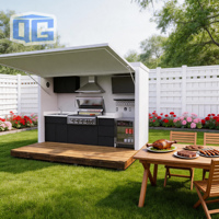 Set Dapur Luar Ruangan Modular dari Baja Anti Karat dengan Kompor Gas, BBQ Island, Grill, Wastafel, dan Sistem Penyimpanan