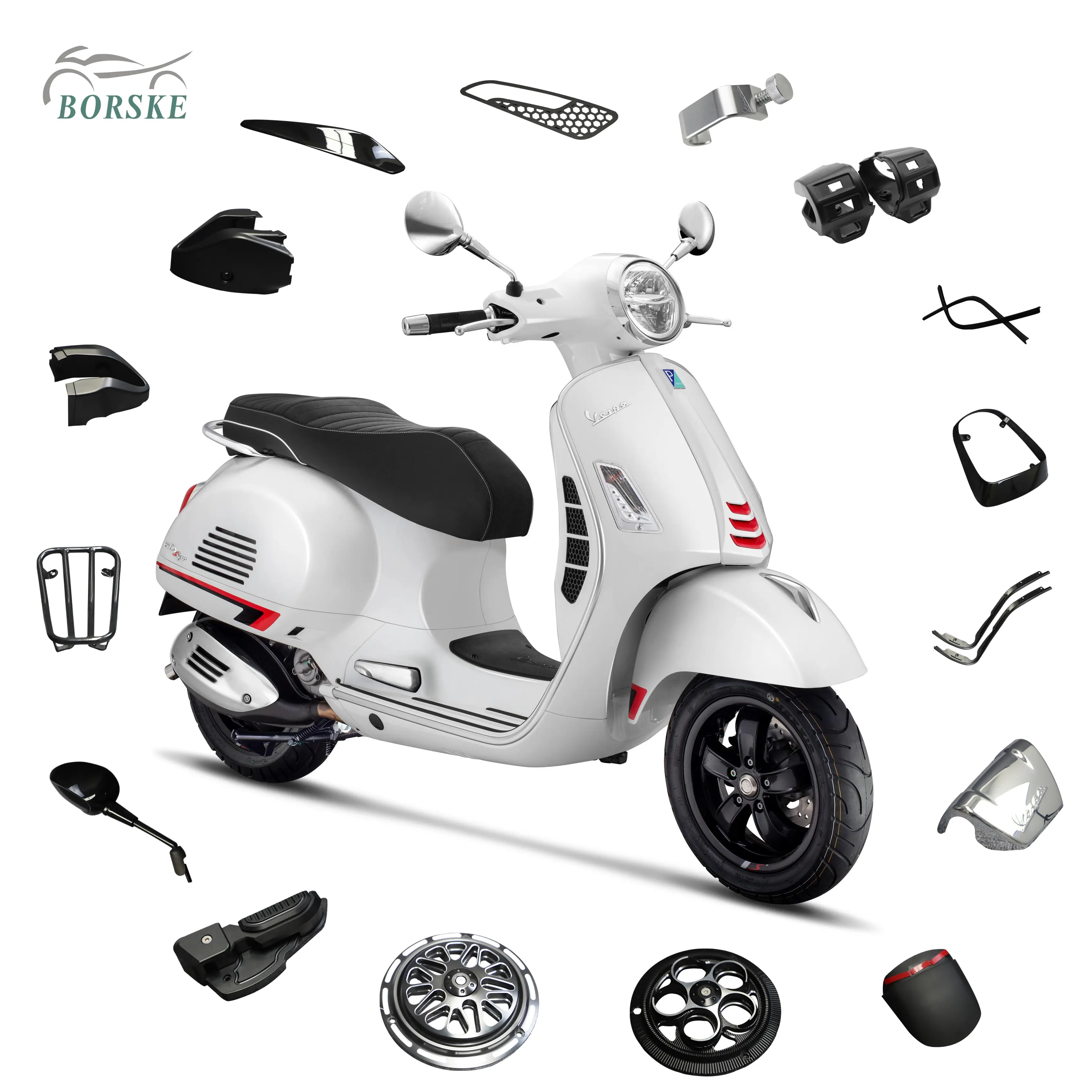 Scooter Spare Part Windshield Wheel Handlebar Motorcycle Accessories for Vespa GTS GTV and Sprint Primavera