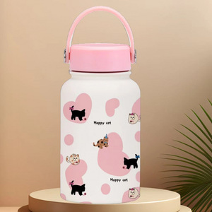 Bouteille d'eau isotherme en acier inoxydable pour enfants, 600 ml, avec poignée, motif mignon, <span class=keywords><strong>thermos</strong></span> pour l'école, les voyages et les sports - Product Image 4