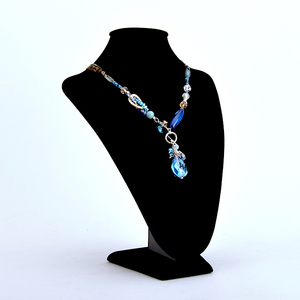 Tùy chỉnh kích thước thực tế đẹp mannequin nửa đầu nữ cao sang trọng thời trang nhung đồ trang sức Giới thiệu vòng cổ đứng hiển thị - Product Image 1