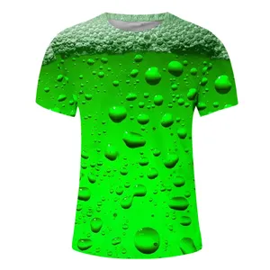 T-shirts drôles pour hommes à manches courtes avec impression de bière en 3D grands et grands T-shirts à col rond graphiques de coupe régulière T-shirts à la mode pour les vacances - Product Image 5