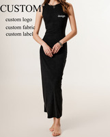 Robe longue décontractée d'été sans manches pour femme, sexy, en maille respirante, coupe ajustée, effet délavé, pour femmes élégantes