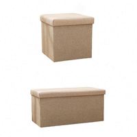 Pouf de rangement carré moderne pliable pour salon, avec bac de rangement intégré, design personnalisable, vente en gros