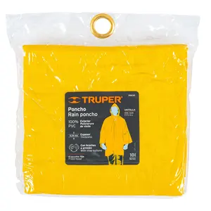Truper PVC para Poncho o Capamanga Impermeable y a prueba de viento Chubasquero desechable Tamaño libre para escalar - Product Image 2