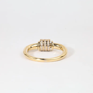 Premium <b>Fidget</b> Spinning <b>Ring</b> With Lab Grown Diamond <b>Gold</b> Band 14K Solid White <b>Gold</b> Unique Wedding Promise Jewelry Gift - Product Image 5