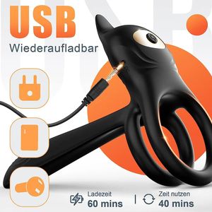 Anillo de bloqueo de esperma Control remoto Bloqueo eléctrico Anillo de esperma Estimulación de silicona Parejas Compartir Anillo vibrador - Product Image 2