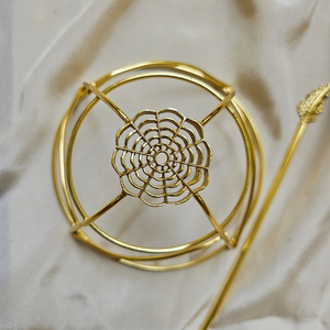 Épingle à chignon florale dorée – Épingle Juda en laiton plaqué or faite à la main pour femme - Product Image 3