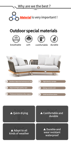 Corde de patio de style moderne, bande extérieure en aluminium, salon, canapé en forme de L, meubles d'extérieur de jardin - Product Image 4