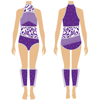 Tenue de Danse Sexy pour Femmes, Coupe Haute, Brillante, Costume de Compétition, Vêtements de Cheerleading, Uniforme d'Équipe de Majorettes