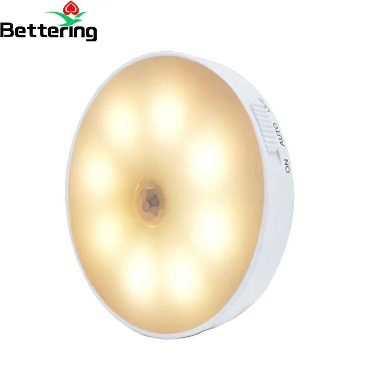 usb rechargeable bedroom wall smart intelligent automatic human body sensor activated pir motion sensing led night lamp light