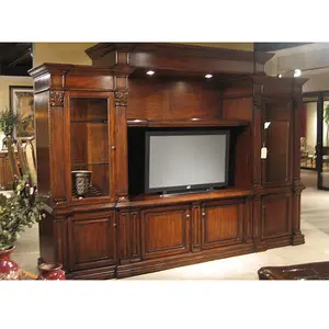 2023 Guaranteed Quality Classical Tv Stand Solid Wood Brown Cabinets Tv Cabinet For Living Room