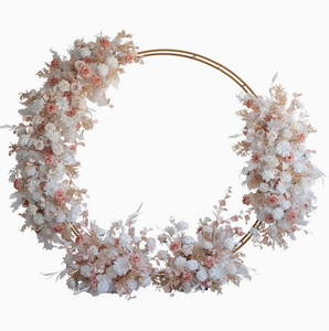 Arco de Anillos Estilo Europeo con Decoración Floral para Boda, Fondo de Flores Artificiales para Pedida de Mano y Bienvenida de Invitados - Product Image 5