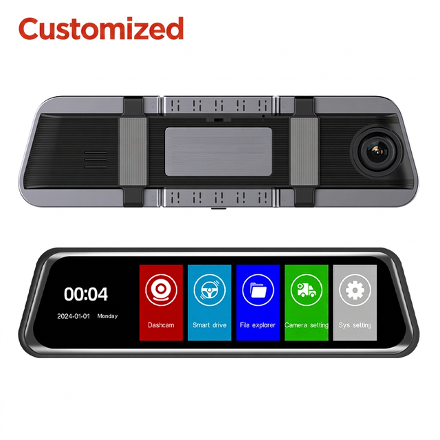5504 4K Ultra HD Touchscreen Mirror Dash Cam with GPS WiFi BSD ADAS Voice Control Dual Lens Rearview Dashboard Recorder