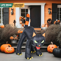 Décorations de cour pour Halloween Gonflables géants de 10 pieds Décorations d'extérieur pour Halloween Gonflables pour chat noir
