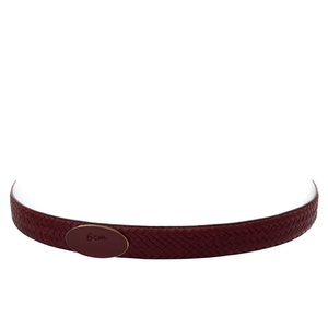 Cintura ovale in pelle PU intrecciata da 6 cm, alla moda, per uomo e donna, casual - Product Image 1