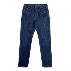 YAXI مخصص قطن أزرق غامق جينز مستقيم للرجال عالي الجودة جيب خلفي كبير كلاسيكي تصميم جديد زر مغسول مباشر - Product Image 1