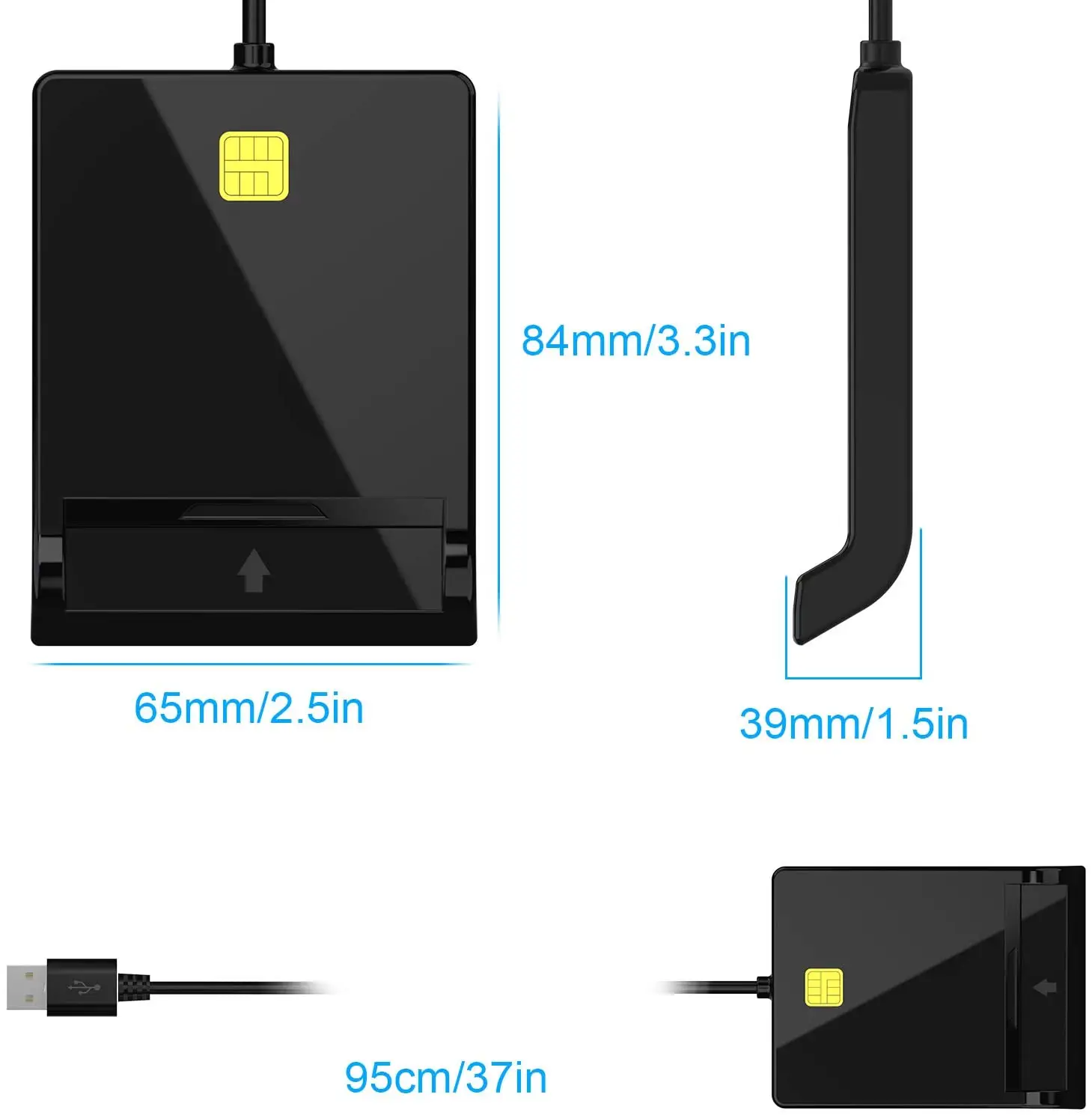 ISO 7816 USB 2.0 SIM EMV CAC ICIDクレジットチップ共通アクセスカードスマートカードリーダーライター