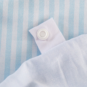 Ensemble de couette Duoxi 4 pièces pour lit de 1,5 m, motif rayé tout coton, écologique, housse de couette en coton pur, ensemble de draps - Product Image 5