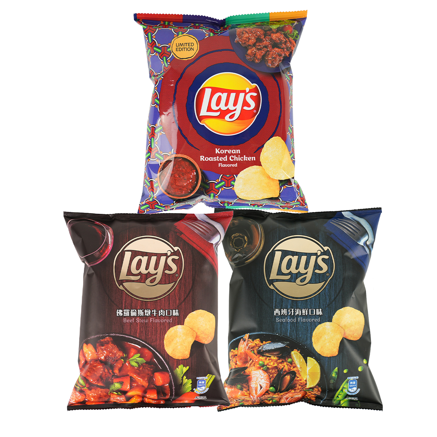 Лидер продаж, пищевой напиток, 50 г, новые тайваньские картофельные чипсы Lay'ss со вкусом морепродуктов, закуски, тушеная говядина, экзотические чипсы