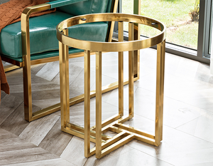 Wholesales Marble Top <b>Round</b> Corner <b>Tables</b> Luxury <b>Gold</b> Stainless Steel Frame <b>Side</b> <b>Table</b> Living Room Beside Sofa End <b>Table</b> - Product Image 5