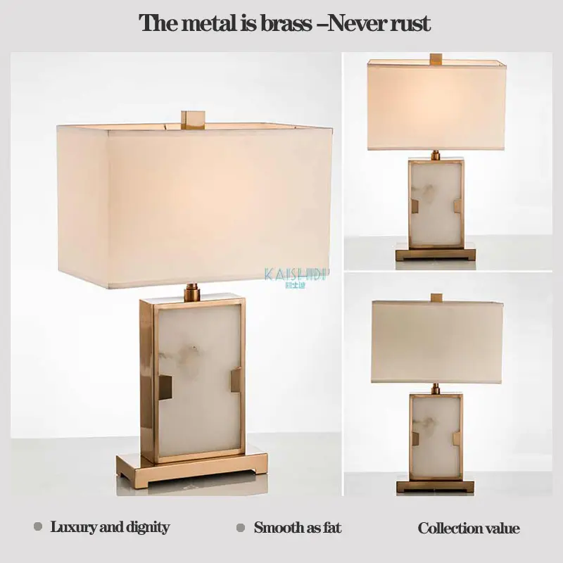 Home Decor Indoor Artistic Modern American Retro Marble Table Lamp Bedsides Lights For Home Bedroom Living Room Dining Room