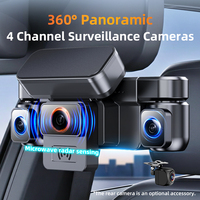 Caméra embarquée à quatre objectifs 2K avant/arrière grand angle 360° avec vision nocturne, Wi-Fi et enregistrement en boucle pour toutes les voitures X16
