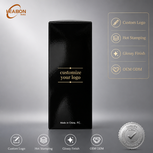 Leabon - Caja de Regalo de Papel Negro Brillante Personalizada con su Logotipo, Caja de Papel de Lujo de Alto Brillo para Cosméticos y Joyería, Venta al por Mayor de Fábrica - Product Image 3