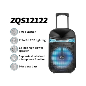 Portable 12 Inch Trolley Speaker 60W <strong>Karaoke</strong> Tower With Dj <strong>Mixer</strong> Pa System Big Powered Speakers - Product Image 2