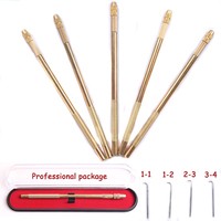 Aiguilles à crocheter en cuivre Leeons pour tissage de cheveux, outils d'extension capillaire, aiguilles de ventilation pour la fabrication de perruques en dentelle et de closures