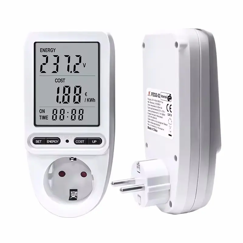 Monitor de potencia digital Wattmete, medidores de energía inteligentes, toma de medición de energía de la UE de 220V