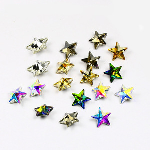 Accessoires de bijoux DIY : Diamant en verre à fond pointu en forme d'étoile pentagonale, diamant d'eau de forme spéciale, diamant en cristal haut de gamme - Product Image 2