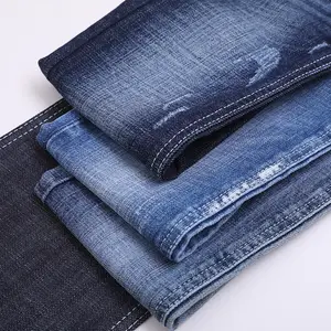 China fábrica cru sólido, puro algodão leve peso macio toque câmara selvge índice jeans tecido para camisa/