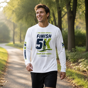T-shirt de course personnalisé à manches longues pour souvenirs de course 5K, chemise de club de course, événement marathon, respirant - Product Image 2