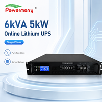 파워메리 6kVA 5kW 단상 온라인 리튬 UPS 순수 정현파 중국 공장 서버 네트워크 백업 공급 시스템용