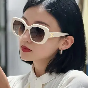 2024 אופנה מותאמת אישית יוקרה וינטג' מעצב משקפי שמש מותגים מפורסמים משקפי שמש ללא מסגרת לנשים