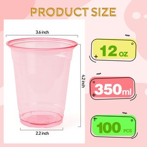 Logotipo impreso personalizado 8oz 12oz 16oz 24oz 32oz Pet clear Iced Coffee Bebida fría Desechable Bubble Tea Vaso de plástico con tapas - Product Image 2